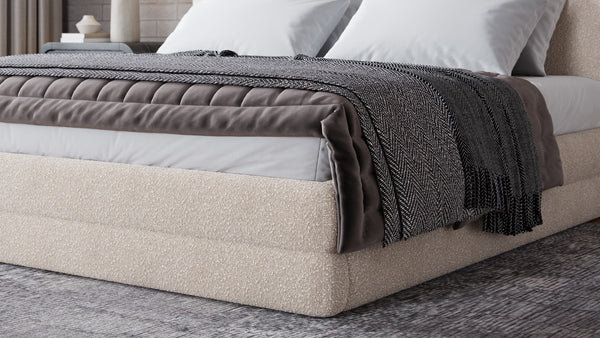 Maya Upholstered Platform Bed in Brun Boucle (2026)
