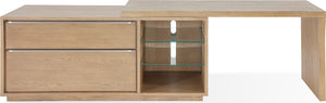 One Live Edge Edge Executive Desk in White Oak and Glass