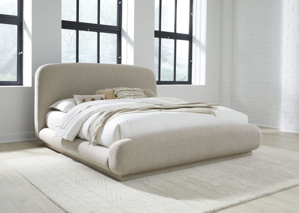 Chenille Upholstered Platform Bed