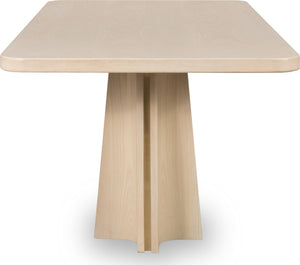 Zinnia Ash Wood Double Pedestal Dining Table in White Sand