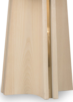Zinnia Ash Wood Double Pedestal Dining Table in White Sand