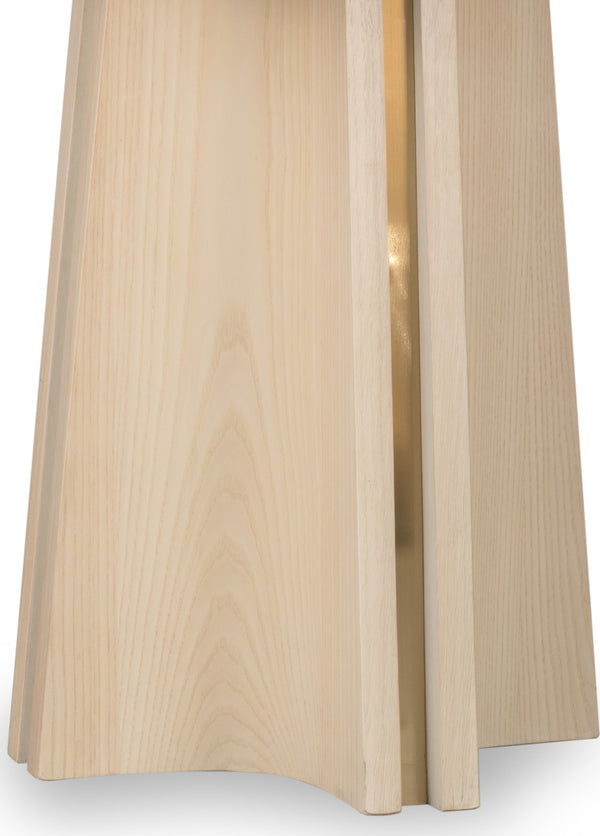 Zinnia Ash Wood Double Pedestal Dining Table in White Sand