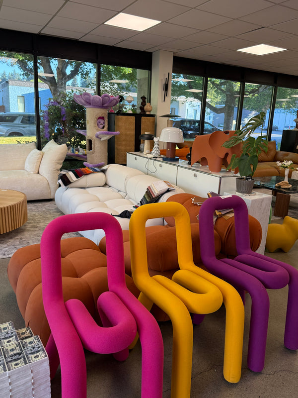 Modern Tubular Lounge Chair - Sculptural Upholstered Accent Chair