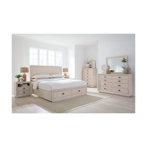 Maxime Sugar Five Drawer Chest in Ash Wood Veneer and Meranti