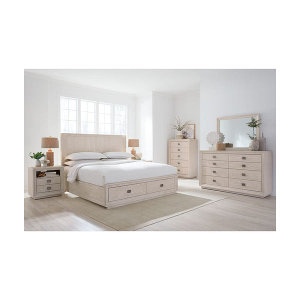Maxime Sugar Five Drawer Chest in Ash Wood Veneer and Meranti