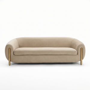 Beige sofa with brass legs