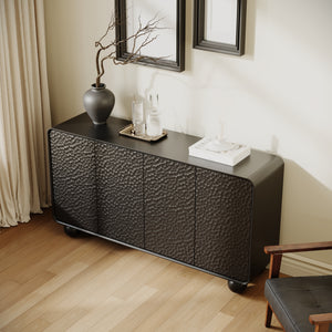 59'' Sideboard Buffet Cabinet with Storage,TV Console with Curved Profile Design,Accent Credenza Large Console Table for Dining Room, Kitchen, and Living Room