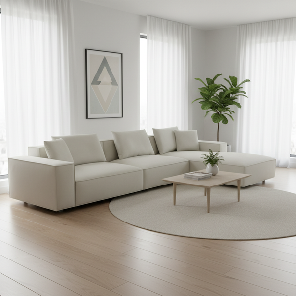 Boxy Modern L-Shaped Sofa