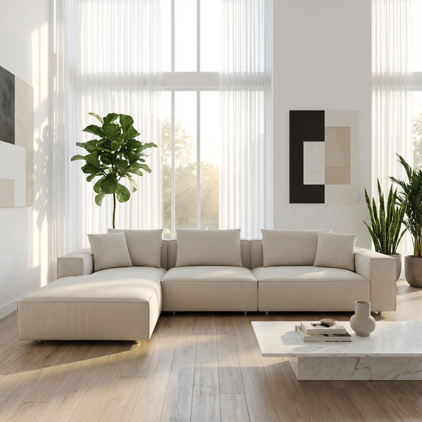 Boxy Modern L-Shaped Sofa
