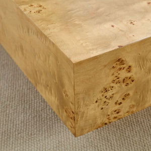 43.31 Inch Burl Wood Veneer Coffee Table,Rectangle Mid-Century Modern Table for Living Room,Coffee Table with Sturdy MDF Pedestal for Office,Apartment,Natural