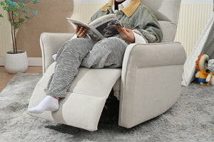 270° Power Swivel Rocker Recliner Chair for Adults, Swivel Rocking Recliner Chair,Electric Small Recliners for Small Spaces, Single Sofa Recliner for Living Room, Bedroom,RV (Fabric Gray+270°Swivel)
