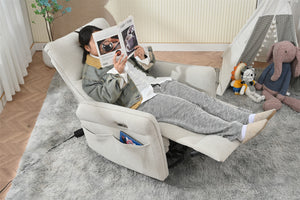 270° Power Swivel Rocker Recliner Chair for Adults, Swivel Rocking Recliner Chair,Electric Small Recliners for Small Spaces, Single Sofa Recliner for Living Room, Bedroom,RV (Fabric Gray+270°Swivel)