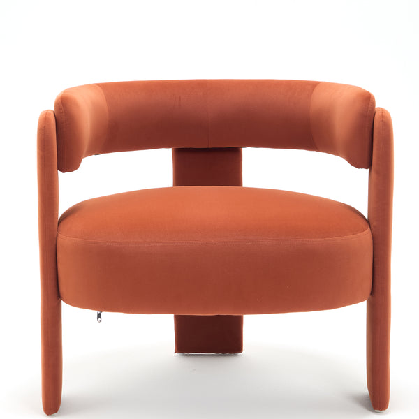 Accent Chair for Living Room, Velvet Comfy Single Sofa Chair Mid-Century Modern Armchair Wooden Legs for Bedroom Office Reading