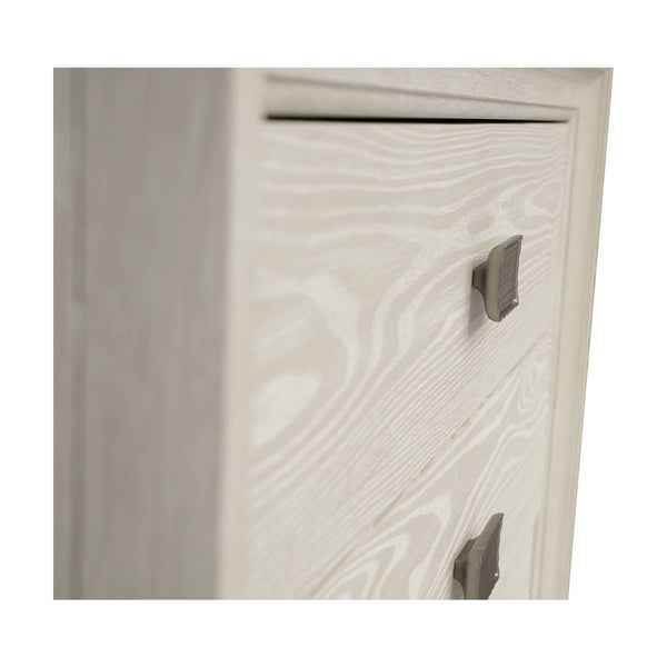 Maxime Sugar Five Drawer Chest in Ash Wood Veneer and Meranti