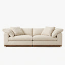 Fluffy Wood Frame Sectional Sofa