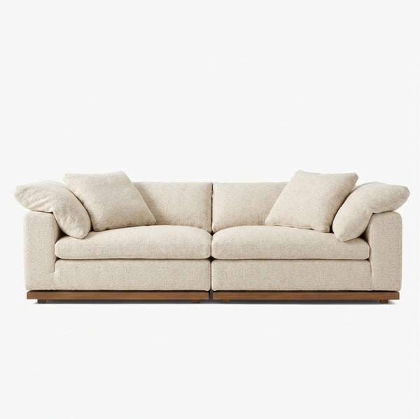 Fluffy Wood Frame Sectional Sofa
