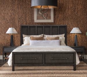 Dorsey Wooden Two Drawer Storage Bed in Basalt Grey