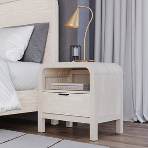 Drake Two Drawer USB-Charging Nightstand in Sugar