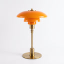 Layered Glass Table Lamp with Metal Base
