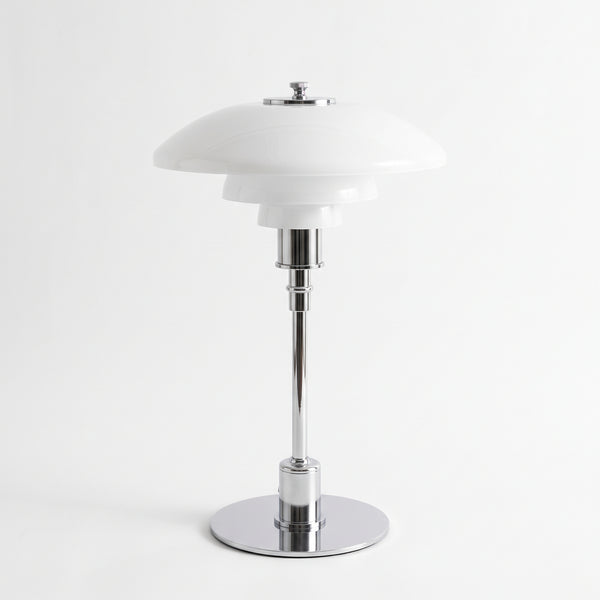 Layered Glass Table Lamp with Metal Base