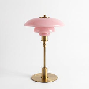 Layered Glass Table Lamp with Metal Base