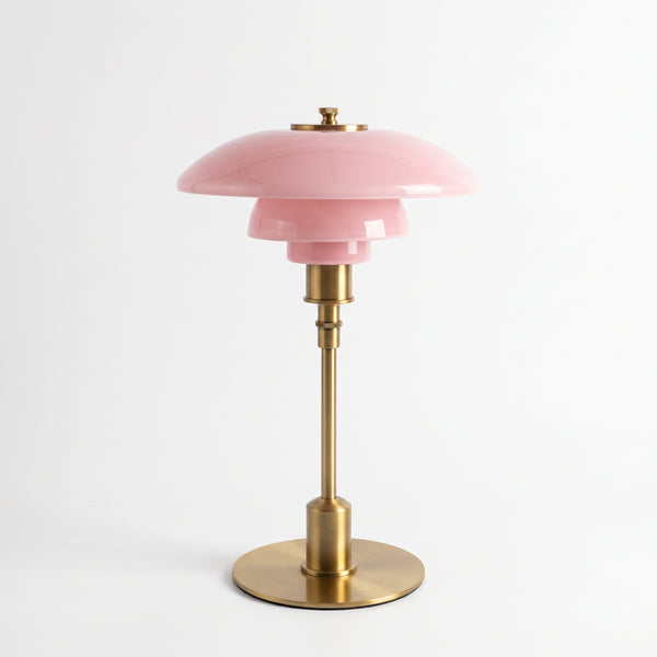 Layered Glass Table Lamp with Metal Base