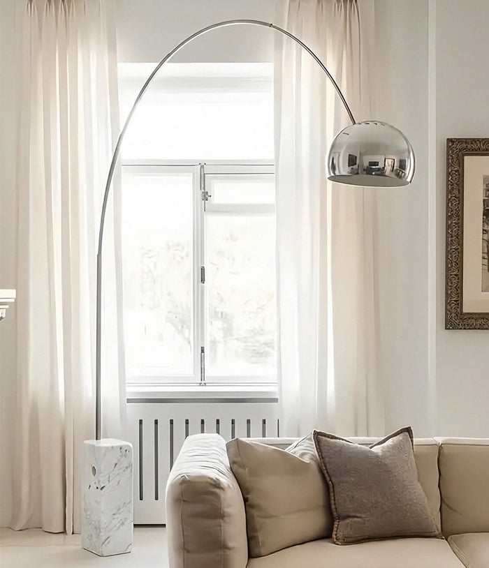 Statement table and floor lamps at Pacific Nook