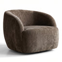 Modern Curved Swivel Barrel Chair — Upholstered Round Accent Chair
