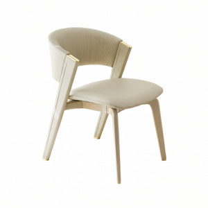 Modern Luxury Microfiber Leather Dining Chair with Stainless Steel Frame