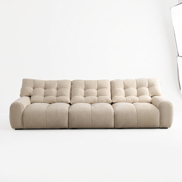 Cloud-Like Tufted Lounge Sofa in Premium Chenille with Feather Down Cushions(JUXMQ9752)