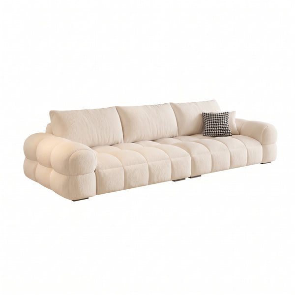 Contemporary Segmented Plush Fleece Lounge Sofa with Solid Wood Frame（JUXMQ1177)