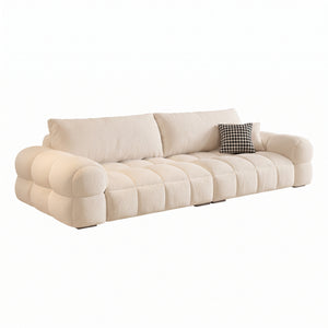 Contemporary Segmented Plush Fleece Lounge Sofa with Solid Wood Frame（JUXMQ1177)