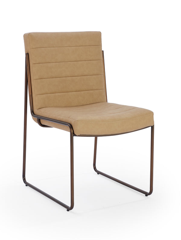 Madison Metal Frame Dining Chair in Honey Synthetic Leather