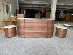 Modern Oval Sideboard with Marble Top